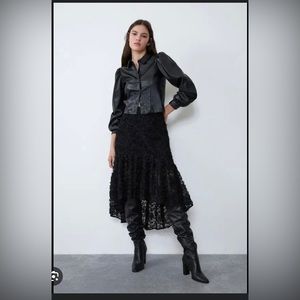 Zara Ruffled Midi Skirt